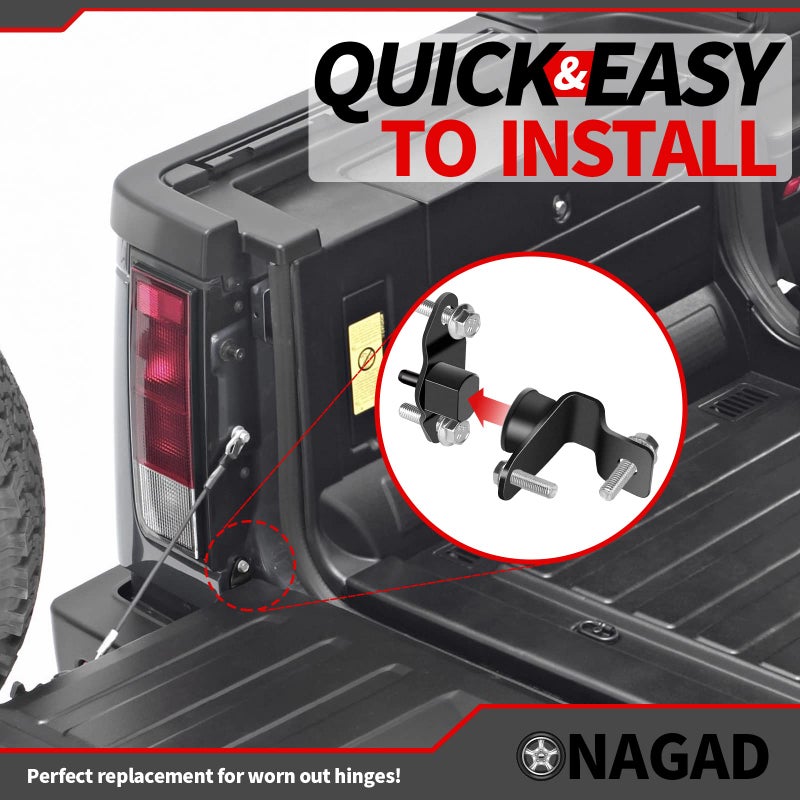 ONAGAD Tailgate Hinge Kit Compatible with 1999-2007 Chevy Chevrolet Silverado GMC Sierra 1500 1500HD 2500 2500HD 3500 Classic / 2005-2006 Hummer H1 H2 H3  Replaces # 38642 15074252 15074253 15078745 15078746 - Image 2